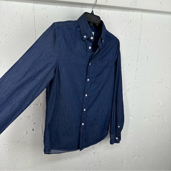 Saturdays NYC Mens XS Indigo Button-Down Collar Cotton Chambray Shirt - Picture 5 of 11